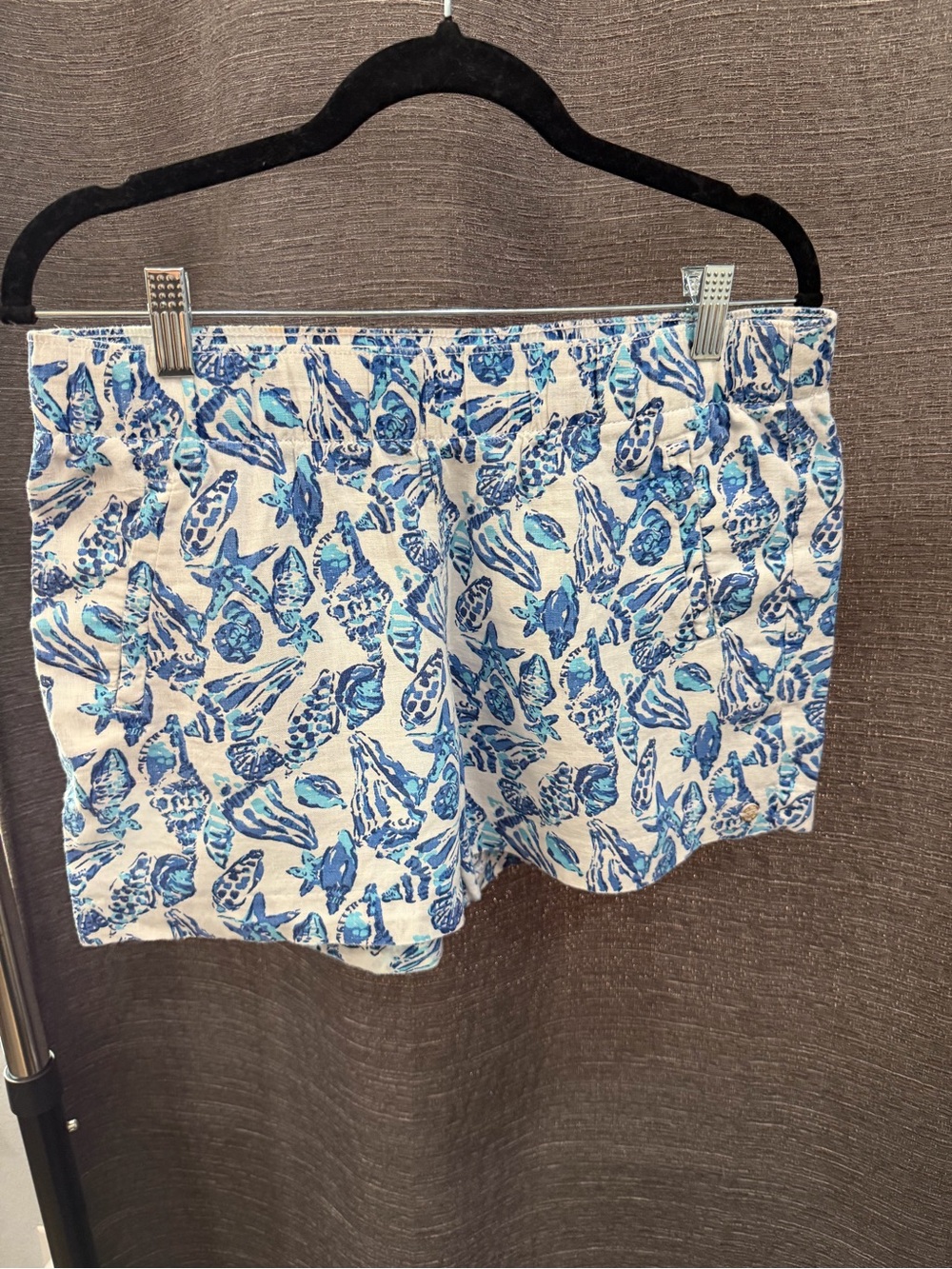 Lilly Pulitzer Blue & White Shell-Print Women’s Shorts